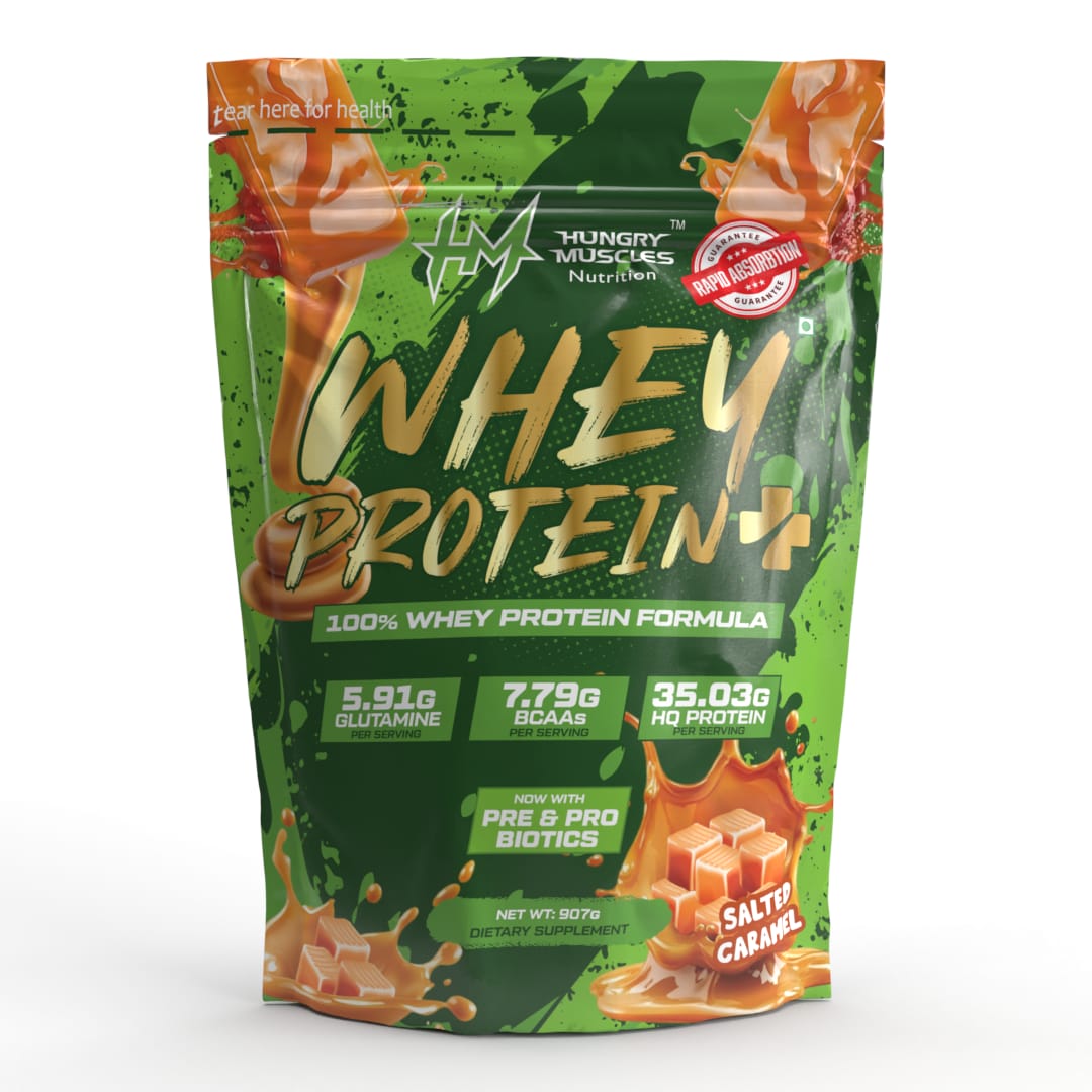 Hungry Muscles | Whey Protein + Protein Powder | Salted Caramel | 1KG