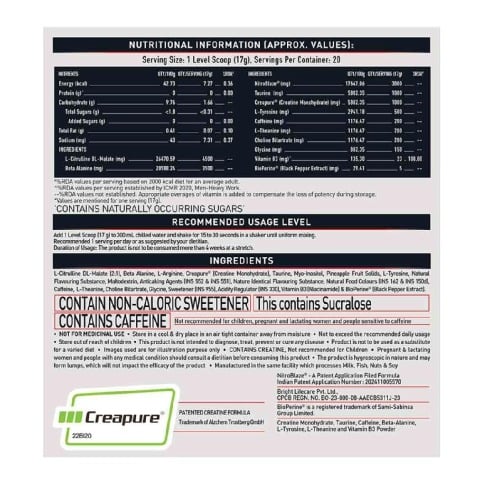 MuscleBlaze Pre Workout WrathX, Fruit Fury