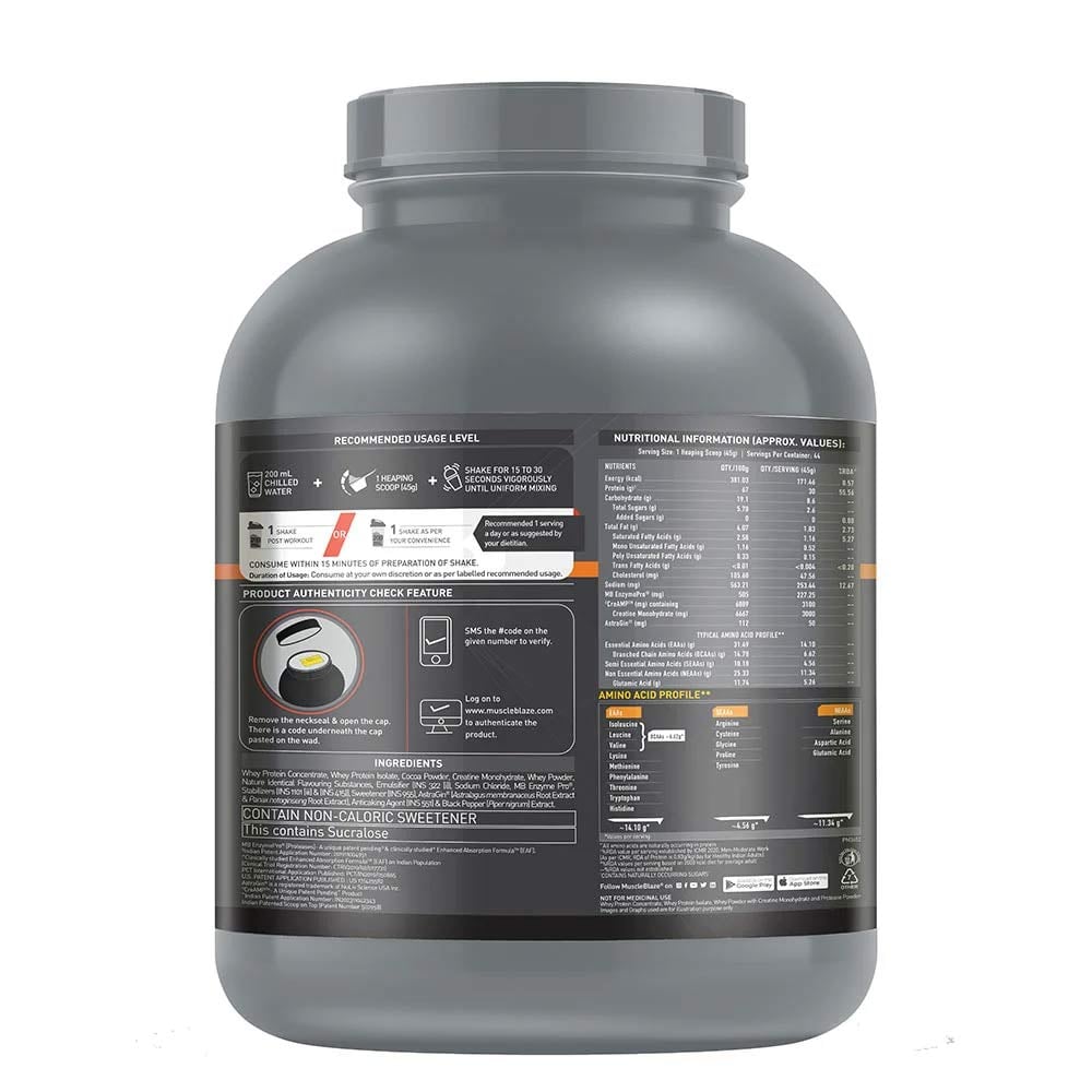 MuscleBlaze Biozyme Whey PR, 2 kg , Molten Chocolate Cake