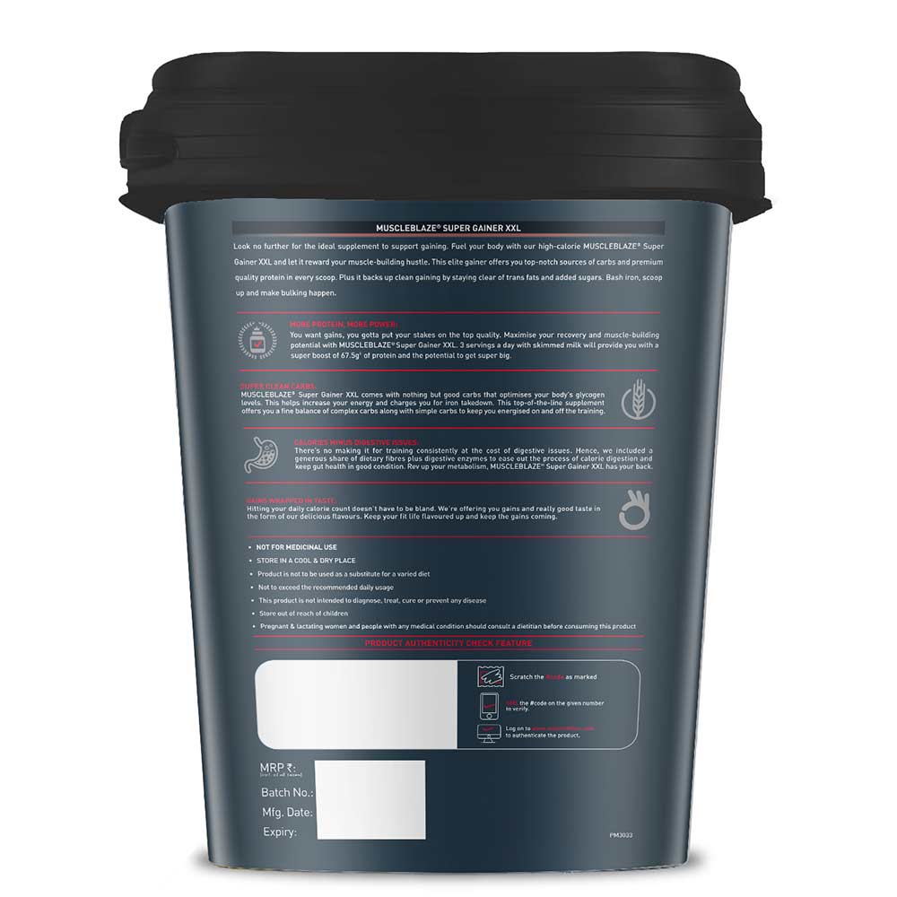 MuscleBlaze Super Gainer XXL Weight Gainer, Chocolate