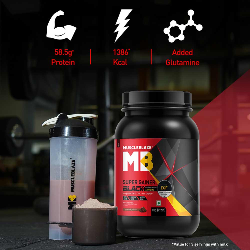MuscleBlaze Super Gainer Black, Chocolate