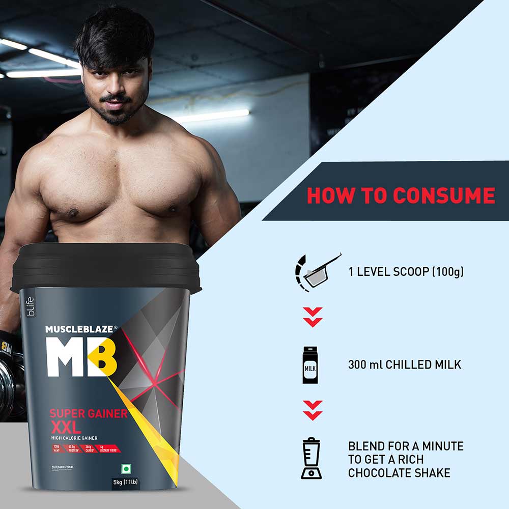 MuscleBlaze Super Gainer XXL Weight Gainer, Chocolate