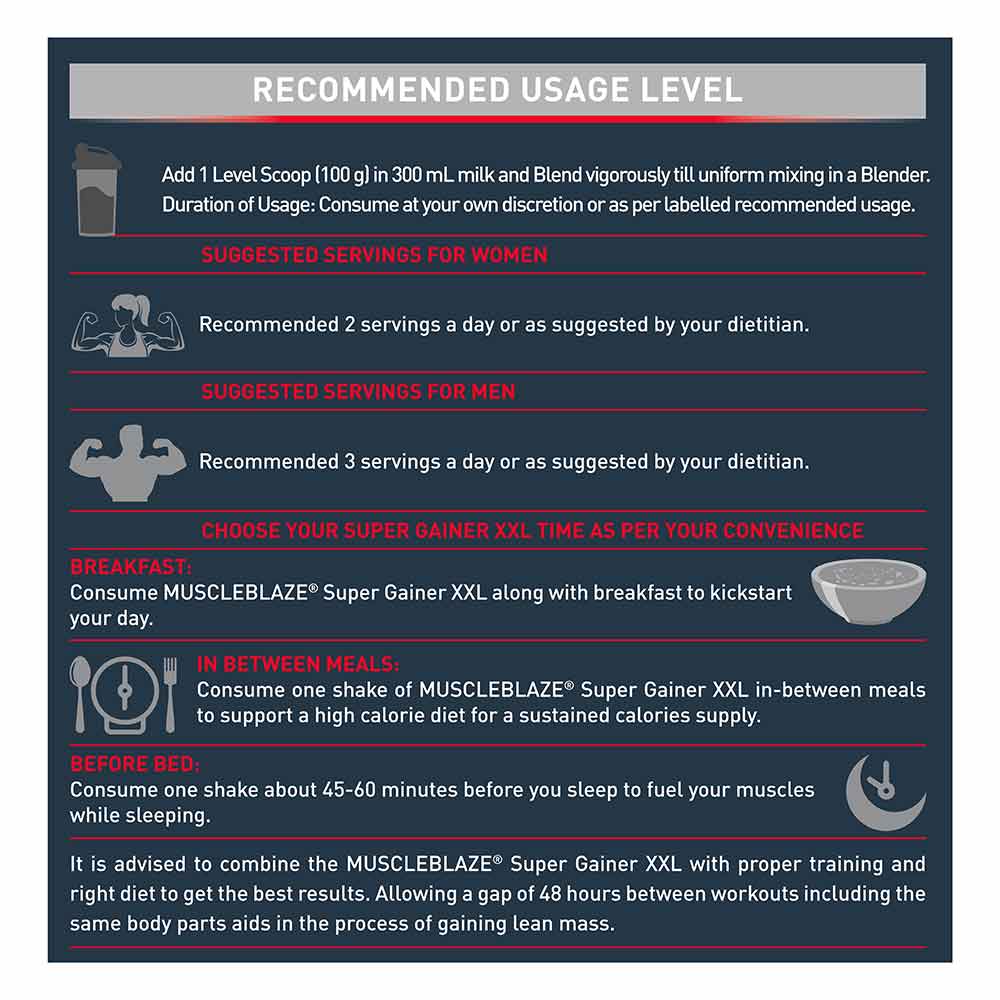 MuscleBlaze Super Gainer XXL Weight Gainer, Chocolate