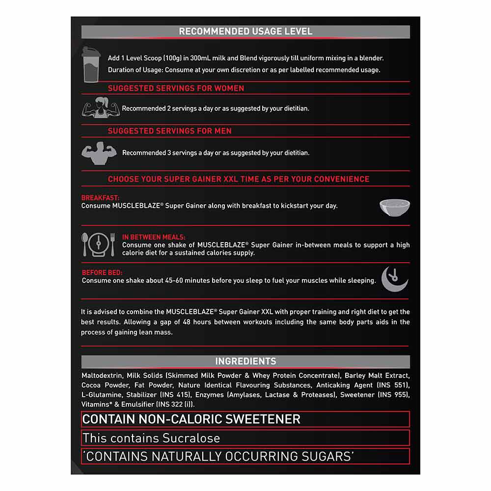 MuscleBlaze Super Gainer XXL Weight Gainer, Chocolate