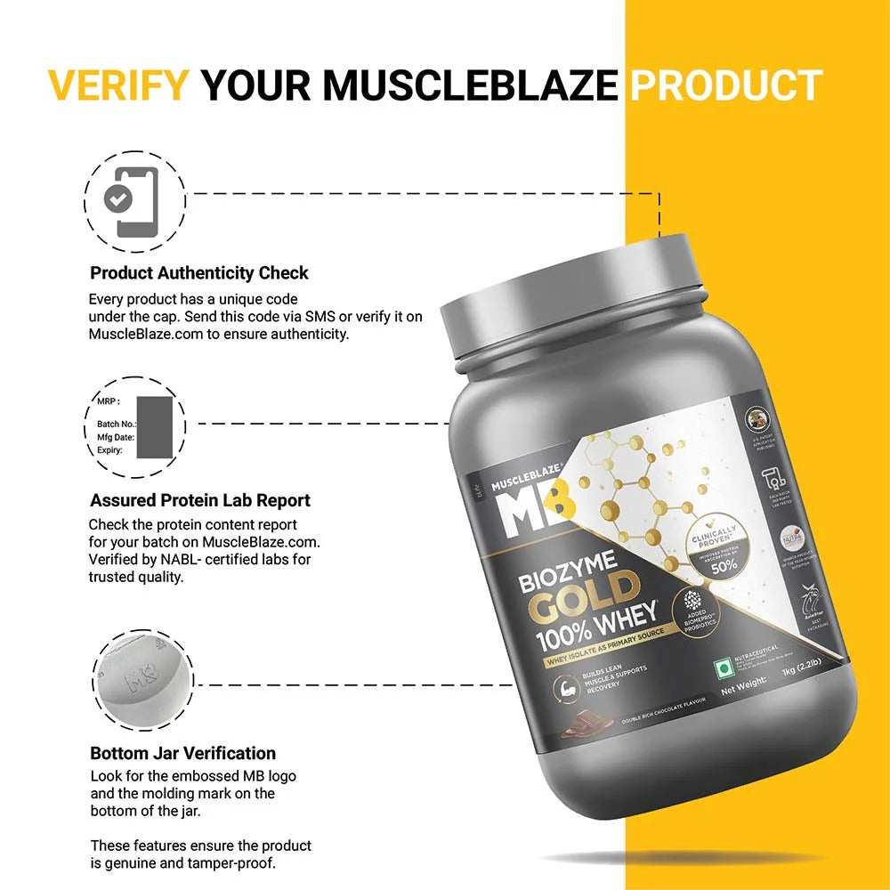 MuscleBlaze Biozyme Gold 100% Whey
