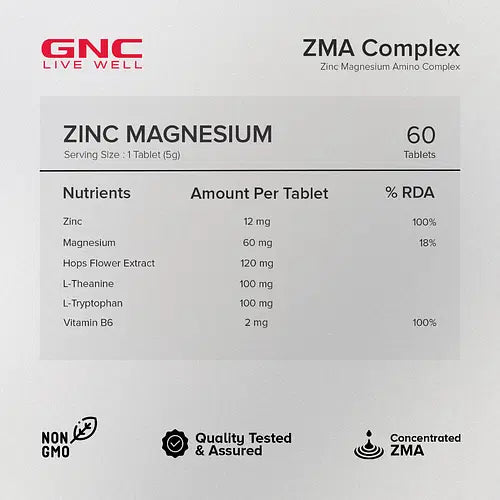GNC Zinc Magnesium Amino (ZMA) Complex