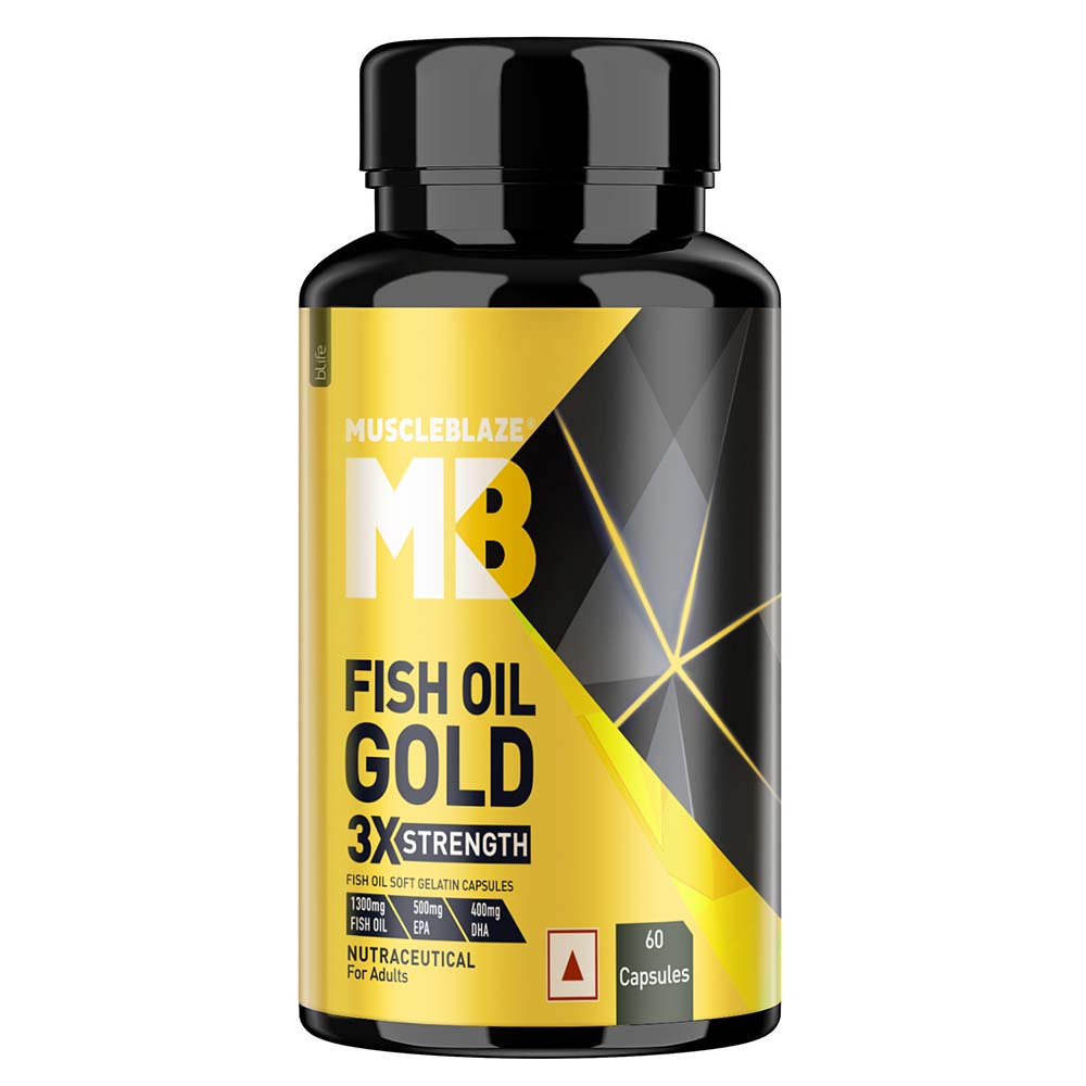 MuscleBlaze Omega 3 Fish Oil Gold 3x Triple Strength (EPA & DHA)