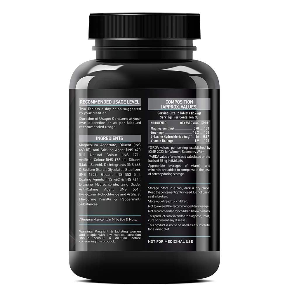 MuscleBlaze ZMA with 100% RDA of Zinc, Magnesium & Vitamin B6