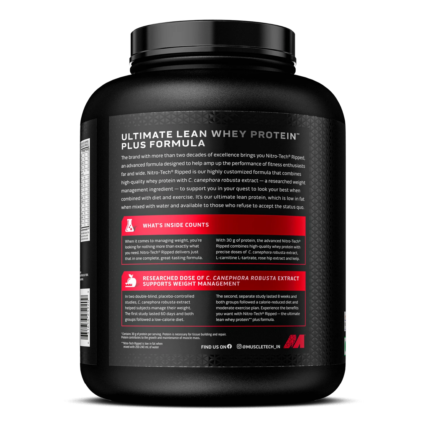 MuscleTech Nitro-Tech Ripped Whey Protein Powder