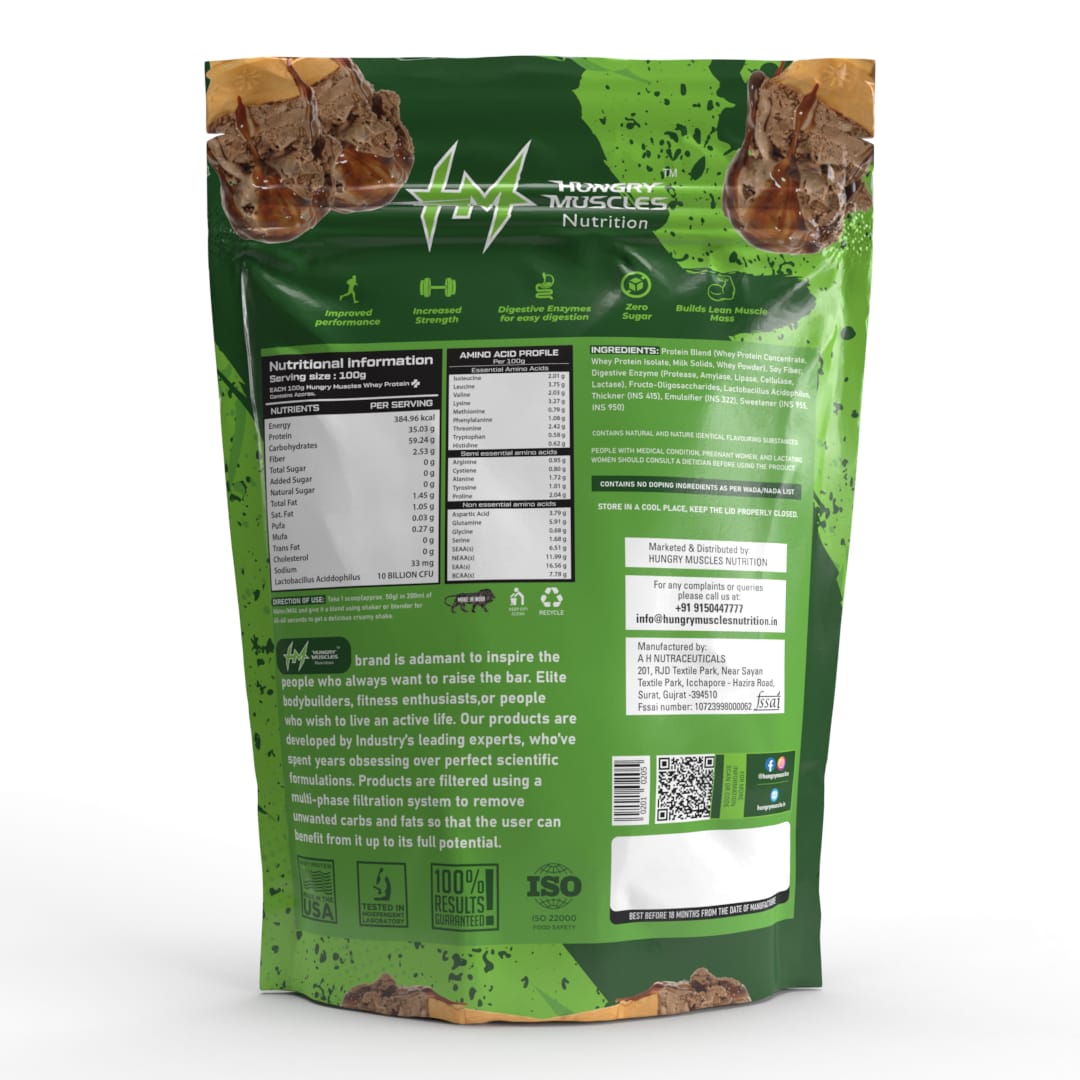 Hungry Muscles | Whey Protein + Protein Powder | Choclate Ice-cream | 1KG