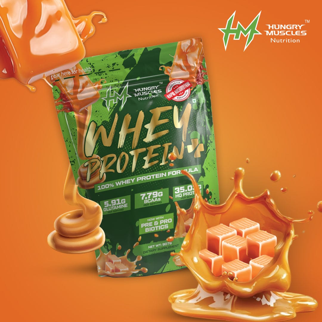 Hungry Muscles | Whey Protein + Protein Powder | Salted Caramel | 1KG