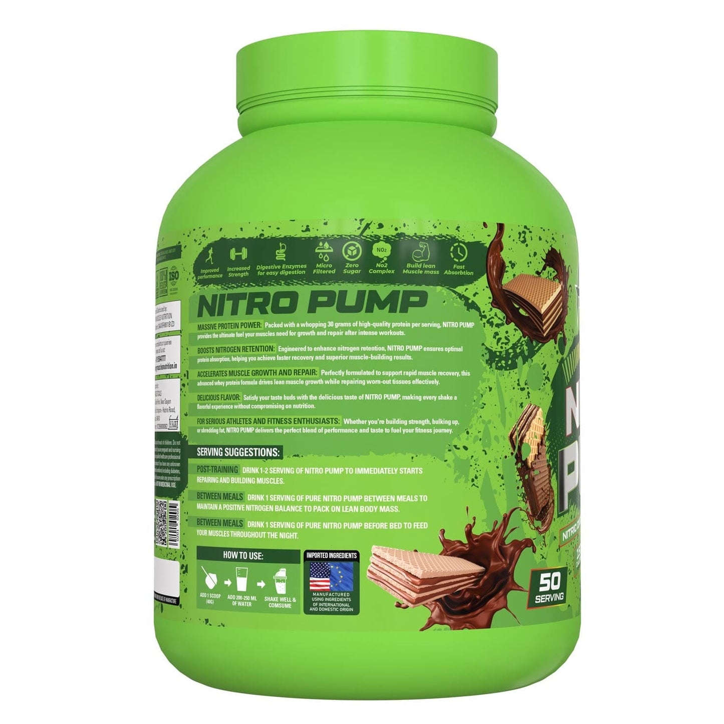 Hungry Muscles Nitro-Pump | Choclate Truffle | 2Kg (50 Serving)