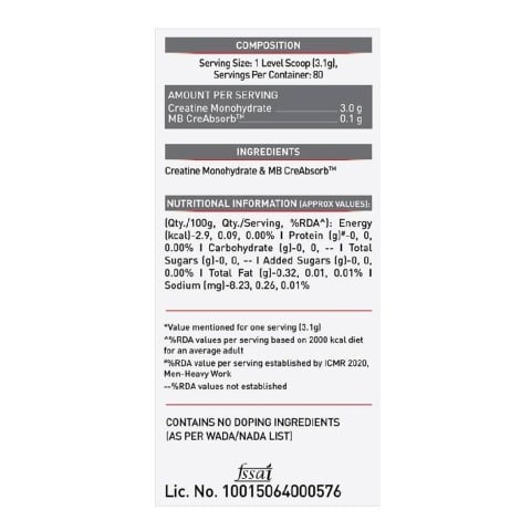 MuscleBlaze Creatine Monohydrate CreAMP,