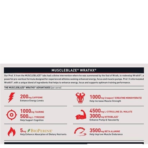 MuscleBlaze Pre Workout WrathX, Fruit Fury