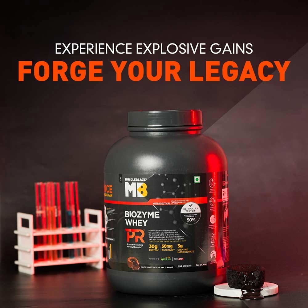 MuscleBlaze Biozyme Whey PR, 2 kg , Molten Chocolate Cake