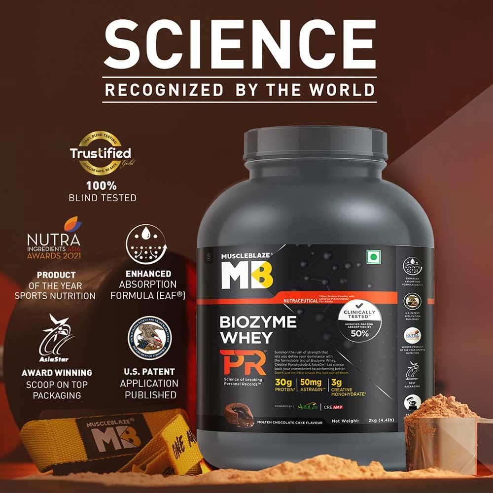 MuscleBlaze Biozyme Whey PR, 2 kg , Molten Chocolate Cake
