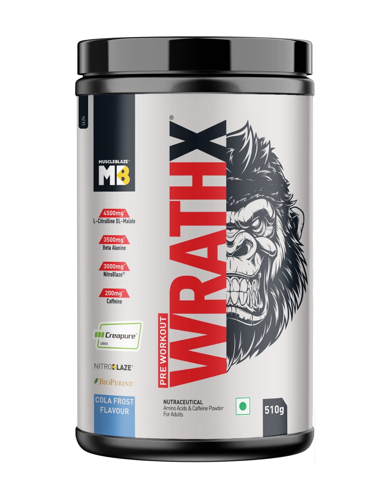 MuscleBlaze Pre Workout WrathX, Cola Frost