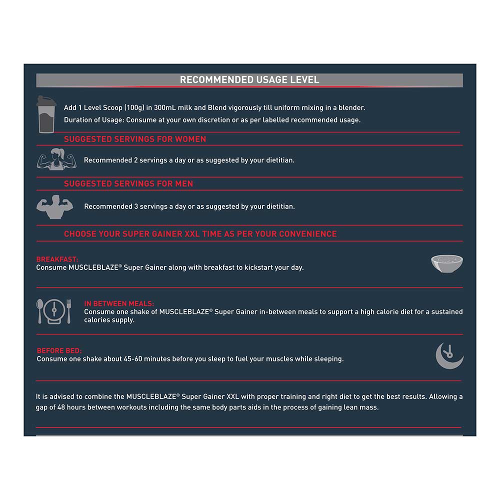 MuscleBlaze Super Gainer XXL Weight Gainer, Chocolate