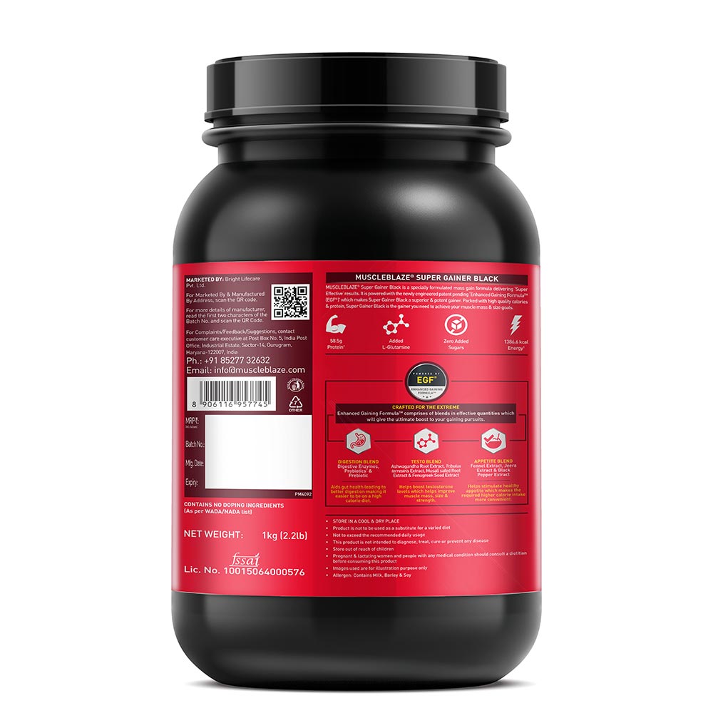 MuscleBlaze Super Gainer Black, Chocolate