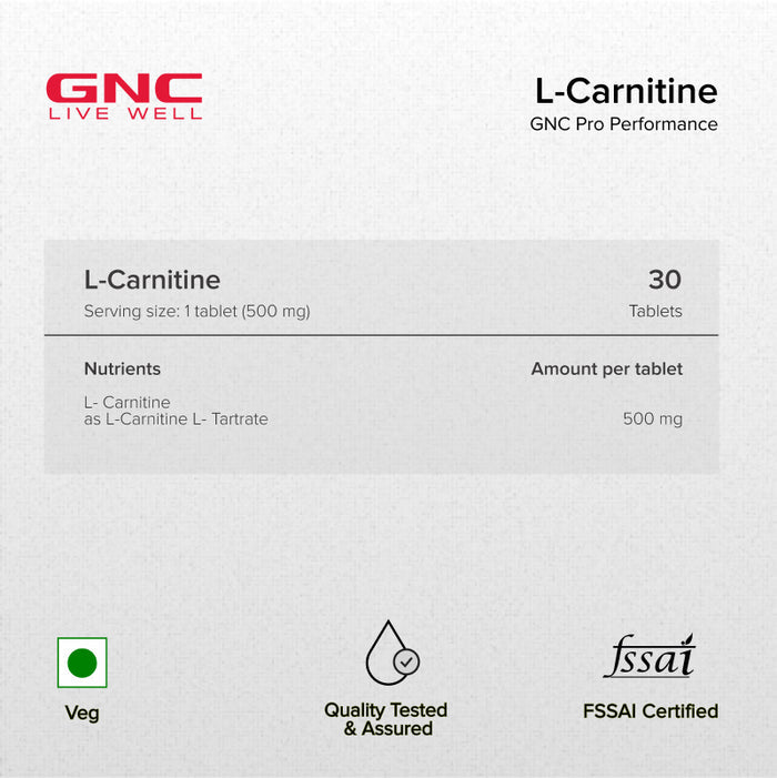 GNC Pro Performance L-Carnitine Tablets 500mg