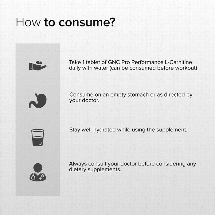 GNC Pro Performance L-Carnitine Tablets 500mg