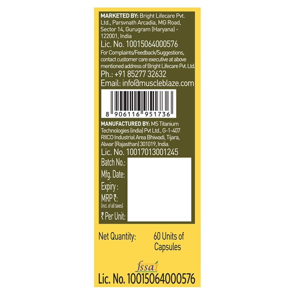 MuscleBlaze Omega 3 Fish Oil Gold 3x Triple Strength (EPA & DHA)