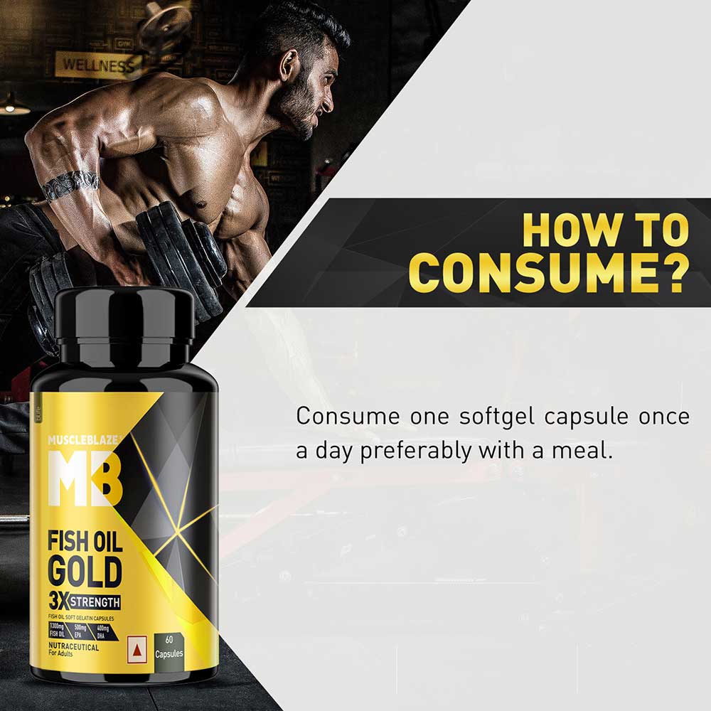 MuscleBlaze Omega 3 Fish Oil Gold 3x Triple Strength (EPA & DHA)