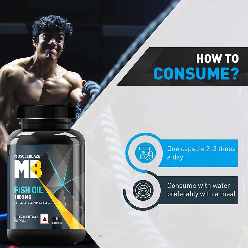 MuscleBlaze Omega 3 Fish Oil (1000 mg) with 180mg EPA and 120mg DHA