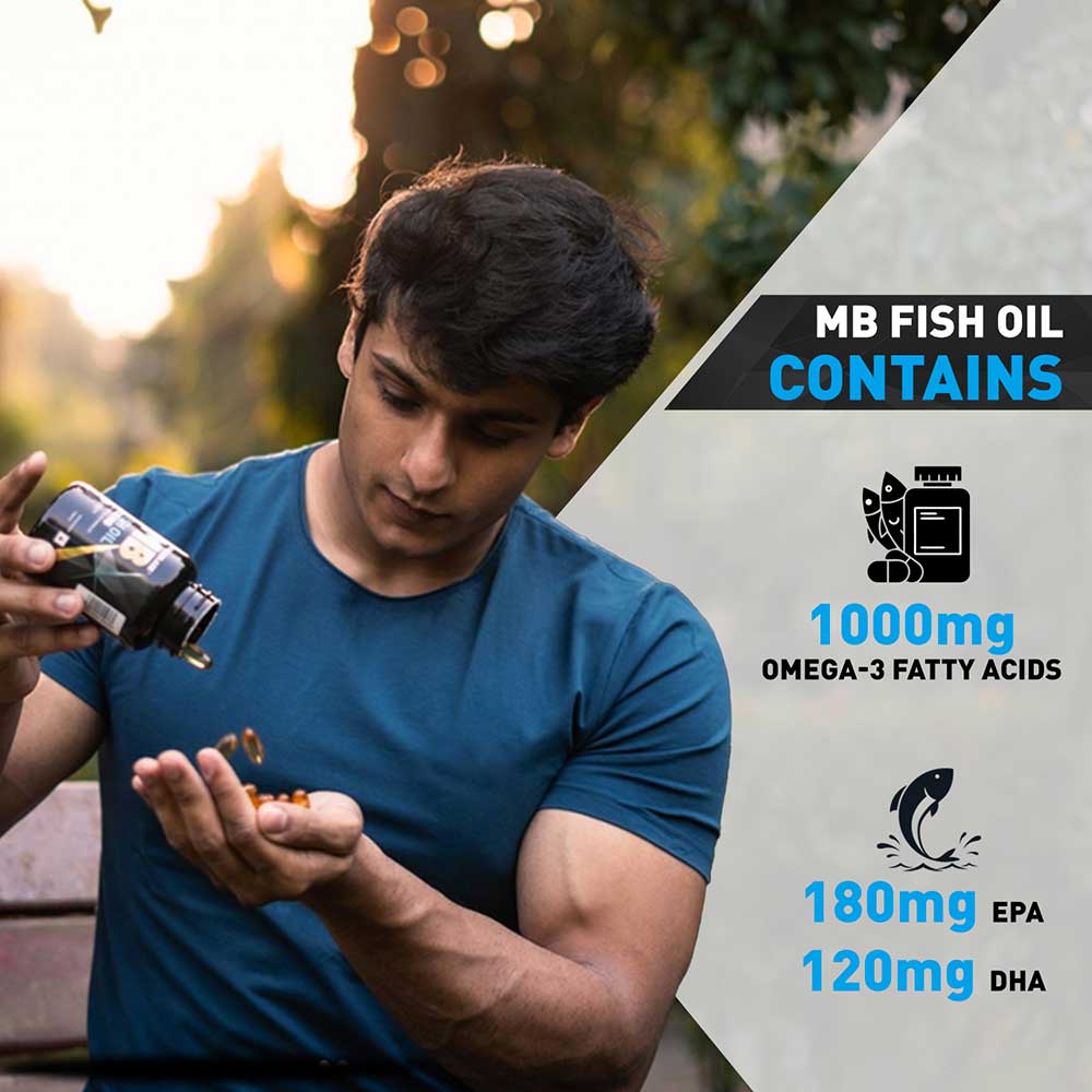 MuscleBlaze Omega 3 Fish Oil (1000 mg) with 180mg EPA and 120mg DHA